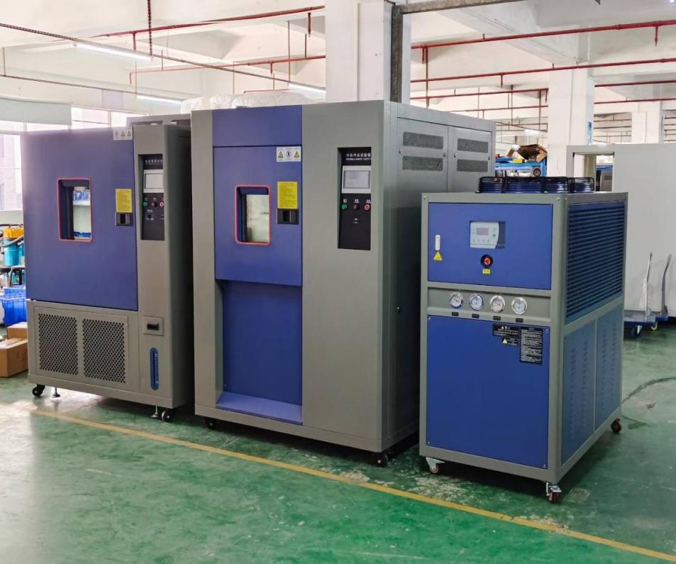 800L恒溫恒濕試驗(yàn)箱 、150L水冷式冷熱沖擊箱、12HP冷水機(jī)